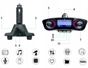 TRANSMITER-FM-BLUETOOTH-5-0-2xUSB-LCD-12-24V-8w1-Zasilanie-gniazdo-zapalniczki-samochodowej-12V-gniazdo-zapalniczki-samochodowej-24V