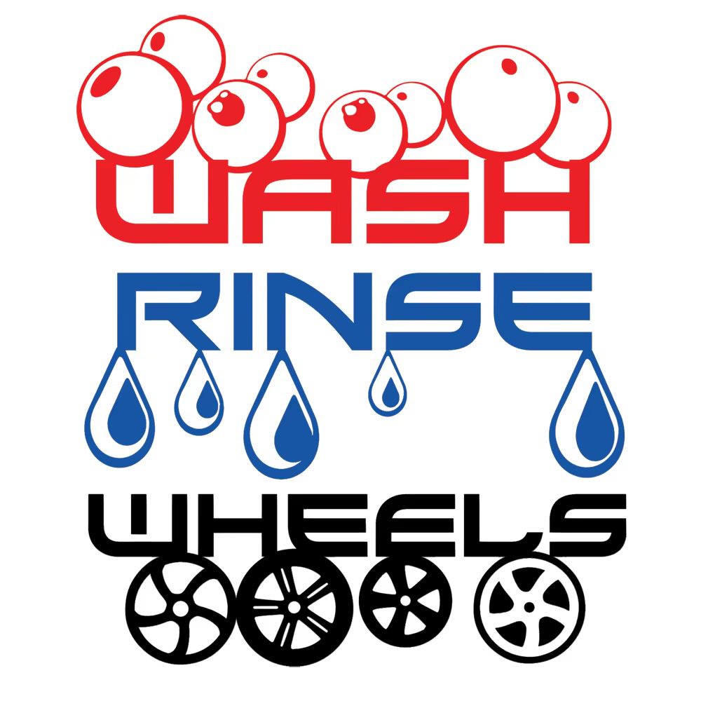 BUCKET DECAL SET - 3 STICKERS (RINSE / WASH / WHEELS)