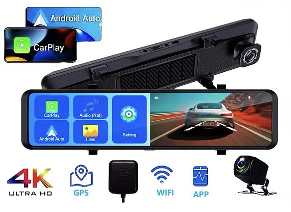 Bílamyndavél + bakkmyndavél - CarPlay - Android Auto - GPS
